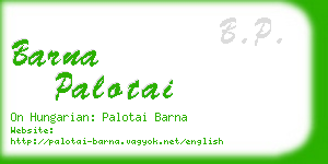 barna palotai business card